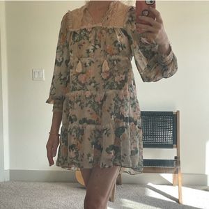 Alice + Olivia Boho Peasant Dress Small 2, 4, 6